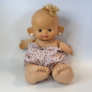 Vtg 1995 Little Big Ears Baby Girl Doll 15" SN&C ERTL Earrings HTF‎